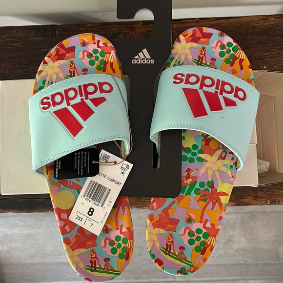 adidas Women's Adilette Comfort Slides Sandal - 8 - Picture 1 of 3